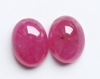 Coppia di rubini naturali, gemma, rubino ovale liscio e lucidato, di qualità AAA+++, cabochon di rubino, rubino cabochon sfuso per forniture di gioielleria, 6 x 8 mm