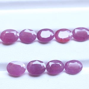 9 x 7 mm Rubin Lot 11 Stück 29.30 Ct Oval Smaragd Schnitt Cabochon Lose Edelstein Set Natürliche Rosa Rot Rubin Schüttgut Schmuckherstellung