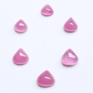 Natural Ruby Heart Cabochon Lot 4-5.5mm 4.70 Ct Red Loose Gemstone Set for Ring Making, Dainty Earring Wire Wrapping July Birthstone DIY