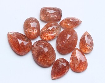 Natuurlijke gouden zonnesteen cabochon set, gefacetteerd, 11,5-14,5 mm
