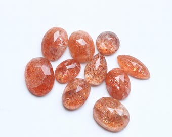 Zonnesteen edelsteen, AAA+++ natuurlijke gouden zonnesteen mix vorm cabochon set veel, losse edelsteen, zonnesteen gefacetteerd geslepen, 9 tot 14 mm