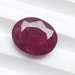 Ruby Cut Gemstone , Natural Red Ruby Emerald Cut Oval Faceted Cabochon , Loose Ruby Gemstone ,Ruby Ring Cut For Jewellery Supply 12X10MM
