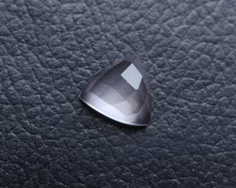 Pink Rose Quartz Gemstone, Trillion Faceted Cabochon, 11X11MM, 4.25 Ct