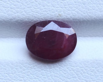 Ruby Emerald Cut Gemstone , Natural Red Ruby Emerald Cut Oval Faceted Cabochon , Loose Ruby Gemstone ,Ruby Ring Cut Jewellery Supply, 8X6MM