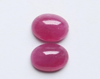 Coppia di rubini, gemma naturale AAA+++, cabochon ovali lisci e lucidati, cabochon di rubino, cabochon di rubino sfusi per forniture di gioielleria, 6 x 8 mm