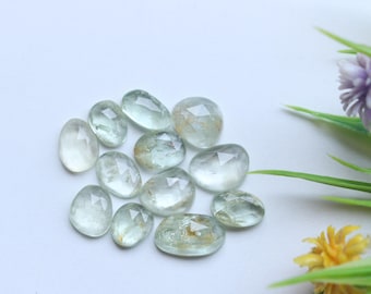 Lote de piedras preciosas de aguamarina natural talla rosa en cabujón (7-11 mm)