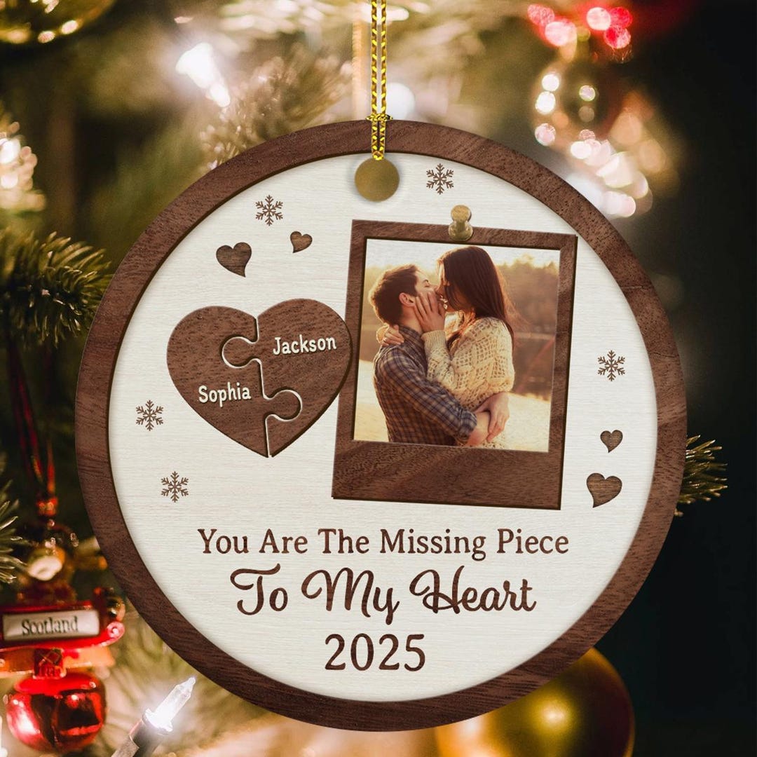 You Are the Missing Piece to My Heart Custom Couple Photo Ornament ...