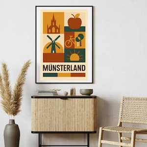 Carte postale murale « Typique du Münsterland » rétro