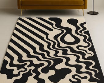 Handmade Wool Rug | Modern Abstract Decor Rug