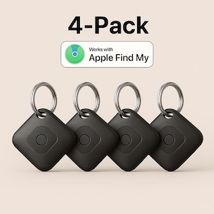 Pack de 4 rastreadores GPS compatibles con Apple Find My: localizador de objetos Bluetooth para llaves, cartera, equipaje, mascotas y niños.