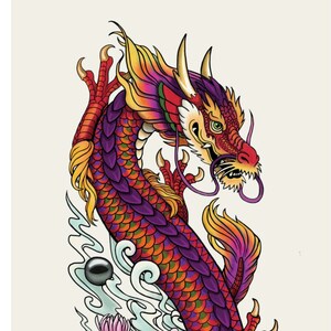 Red Dragon Art print poster