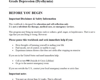 Living With the Volume Turned Down | A 12-Week Workbook for Chronic Low-Grade Depression (Dysthymia)