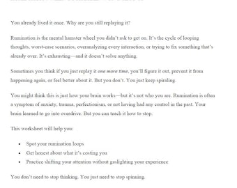 Rumination: When Your Brain Won’t Shut Up