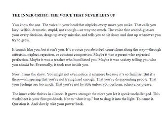 Inner Critic: Dismantling the Voice That Holds You Back