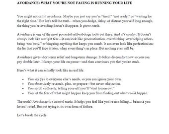 Avoidance Worksheet – Stop Procrastinating and Face What You’re Avoiding