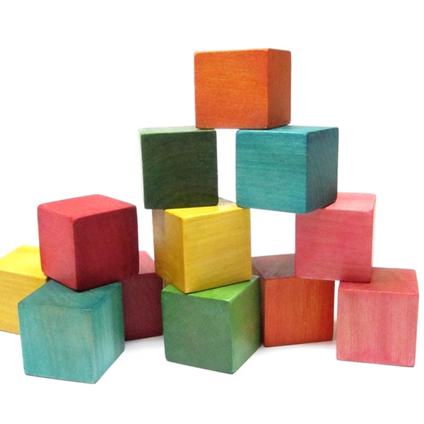 wood toys 28 Blocks colorful waldorf building blocks