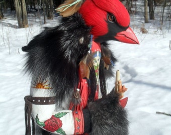 Cardinal Manitou (Petit oiseau rouge)
