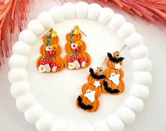 Handmade Polymer Clay Pumpkin Earrings – Halloween & Fall Jewelry