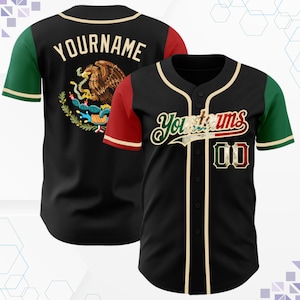 Custom Mexico Jersey – Mexican Flag Design, Personalized Name & Number, Latino Baseball Shirt