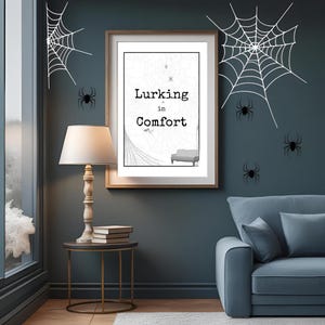 Spider Living Room Wall Art – Printable Halloween Decor – Minimalist Spider Web Living Room Print – A4 & US Letter