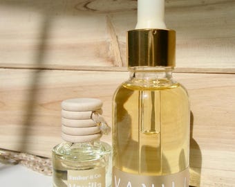 Car Diffuser Refill Set | Vanilla Scent | EMber & Co. Fragrance | Long Lasting Car Air Freshener | Hanging Diffuser Oil