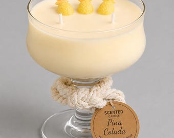 Świece w kształcie kieliszków do wina | Świeca Espresso Martini | Świeca Pina Colada | Świeca Spritz | Ręcznie robione świece EMberandCo