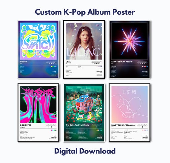 Custom K-pop Album Poster Personalized Digital Print Kpop Wall Art