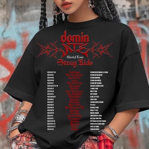 Stray Kids T-shirt Concert Dominate Tour SKZ Crewneck shirt STAY merch K-Pop streetwear gift for Stray Kids fan Kpop shirt Concert outfit