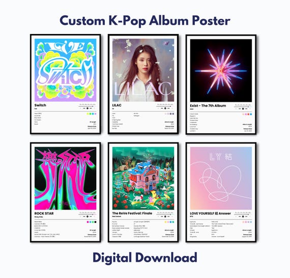 Custom K-pop Album Poster Personalized Digital Print Kpop Wall Art