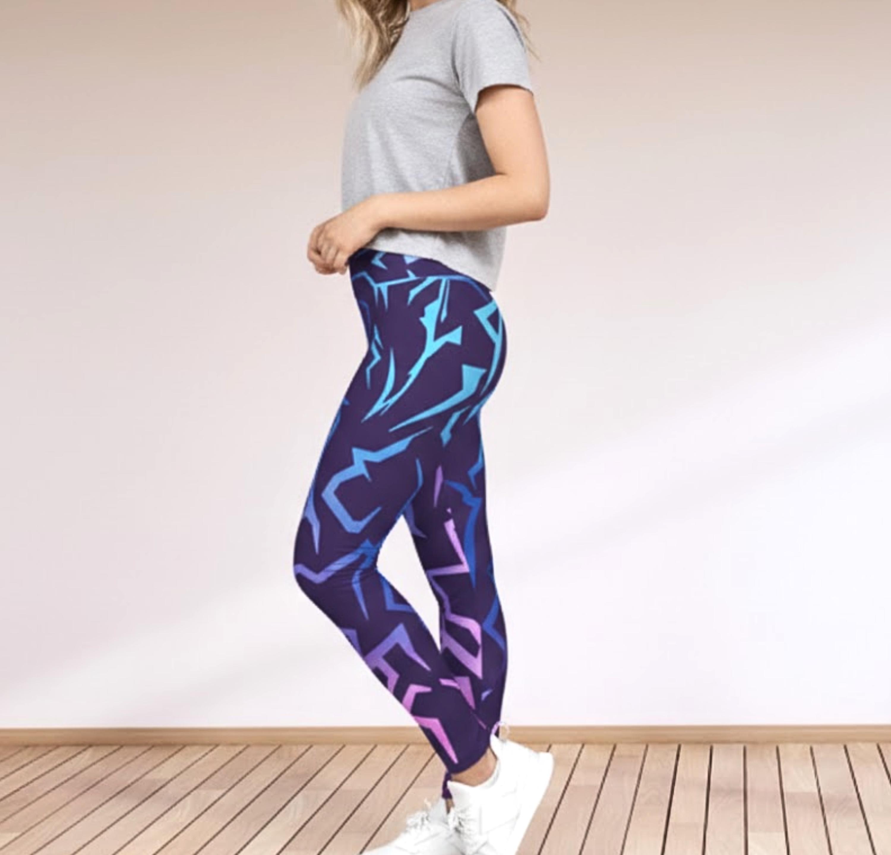 Demon pattern leggings: Kpop style workout pants kids adult athleisure yoga tights K-pop Dem Hunters Inspired Rumi Cosplay