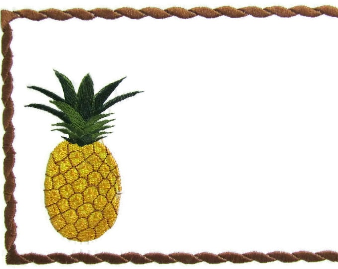 Pineapple embroidered quilt label to customize with your personal message