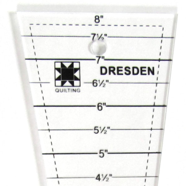 Dresden Plate Quilting Ruler for cutting fabric