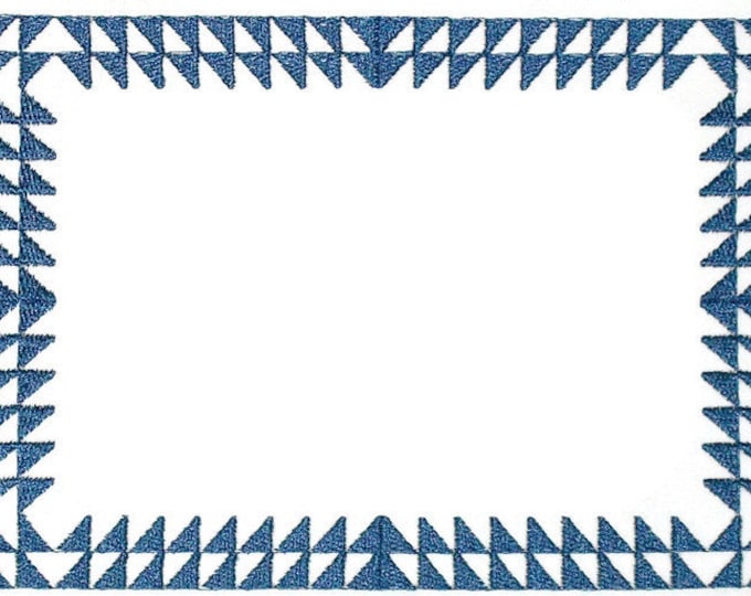 Half square triangle embroidered quilt label to customize with your personal message