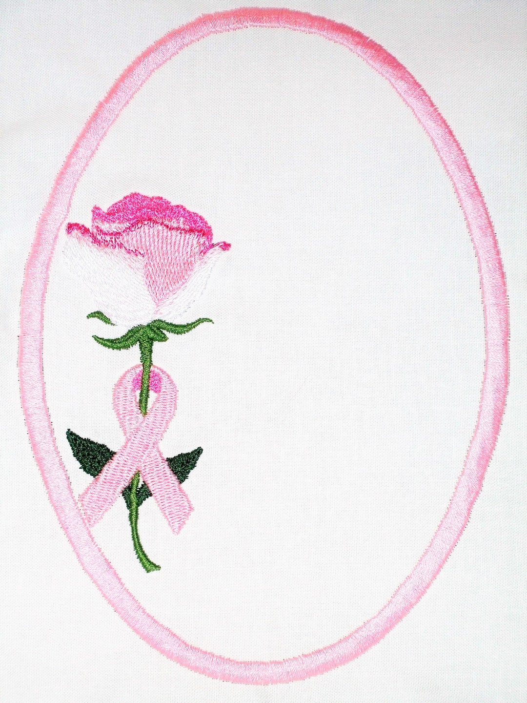 Breastcancer Awareness Rose & Ribbon Embroidered Quilt Label to ...