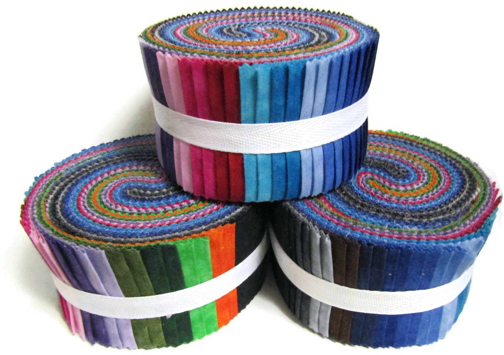 Rainbow of Colours, Jelly roll, 40 strips x 2.5 wide 100 Cotton