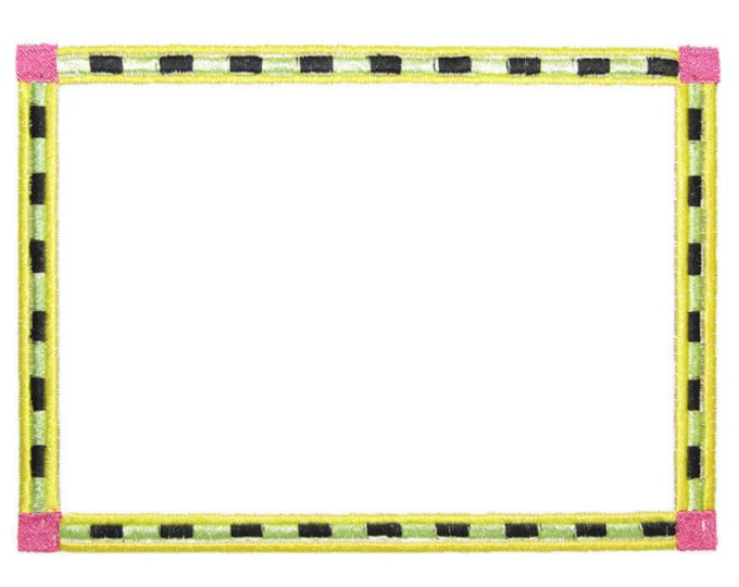 Bright Fun frame embroidered quilt label to customize with your personal message