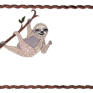 Sloth three toed embroidered quilt label to customize with your personal message