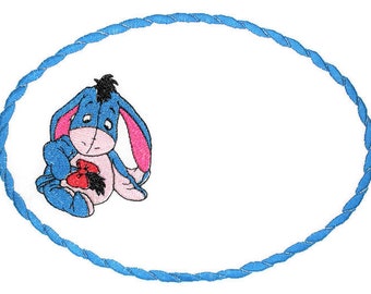 Eeyore embroidered quilt label to customize with your personal message