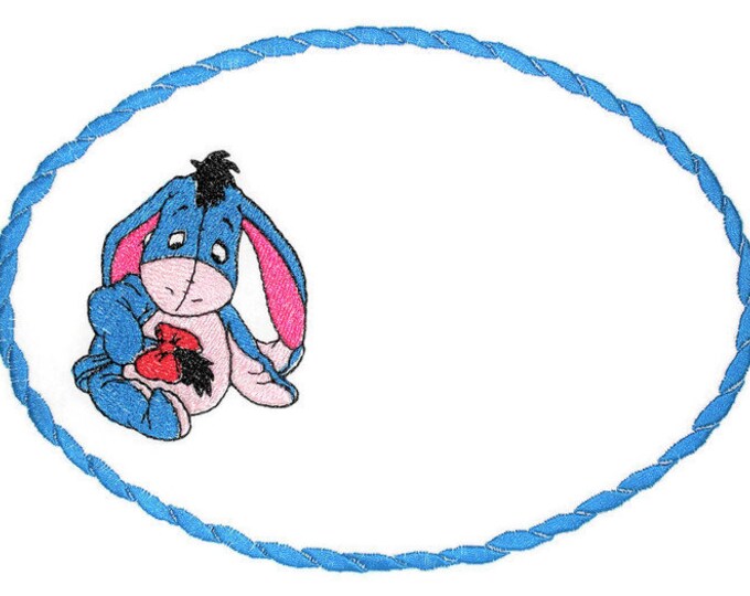 Eeyore embroidered quilt label to customize with your personal message