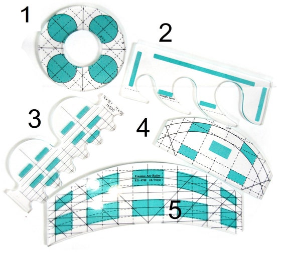 ruler foot templates 5 piece set 3mm rulers free motion etsy
