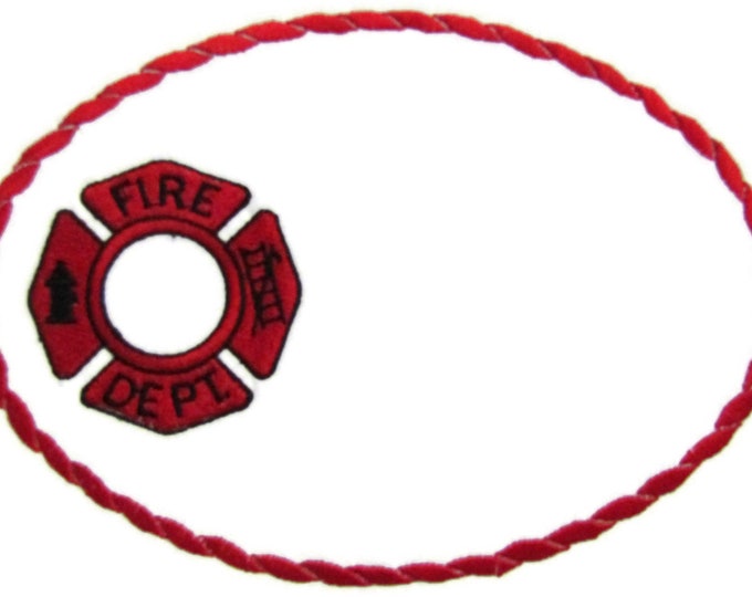 Fire fighter embroidered quilt label to customize with your personal message