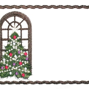 Christmas Tree embroidered quilt label to customize with your personal message