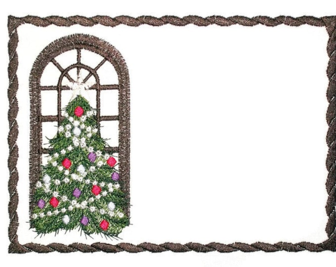 Christmas Tree embroidered quilt label to customize with your personal message