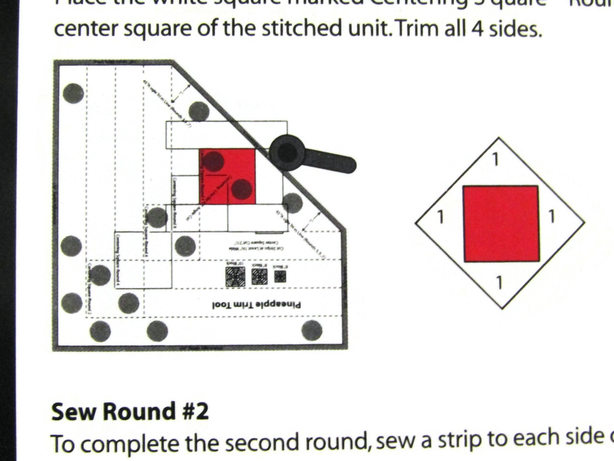Pineapple block quilting ruler for perfect patchwork accuracy