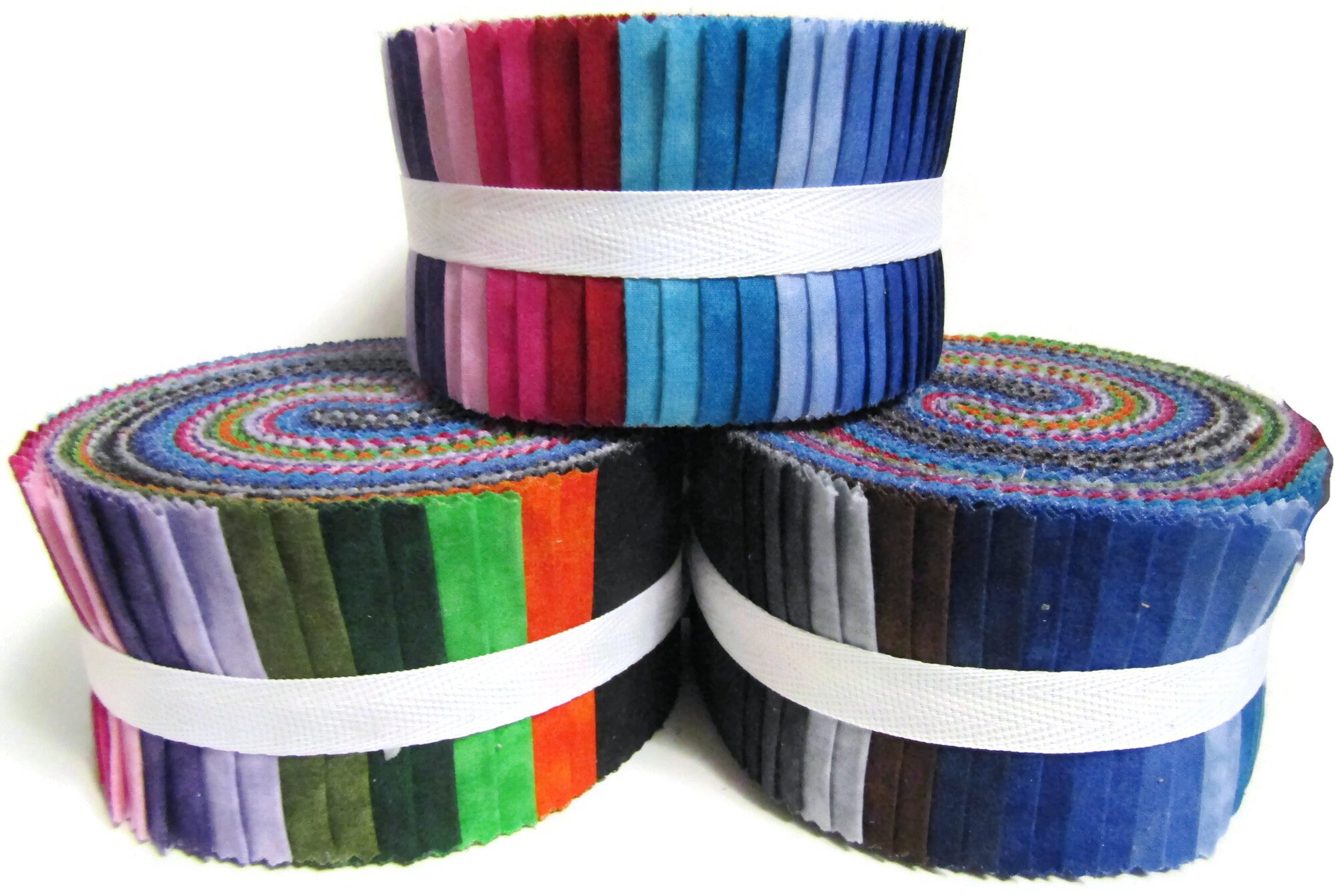 Rainbow of Colours, Jelly roll, 40 strips x 2.5 wide 100 Cotton