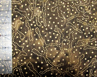 Wide Quilt Backing, Celestial Batik, 108" Wide, Brown with Beige Dots