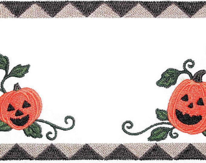 Pumpkin embroidered quilt label, to customize with your personal message