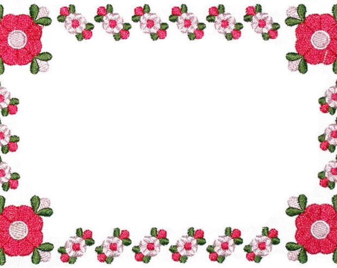 Art Deco floral rose embroidered quilt label to customize with your personal message