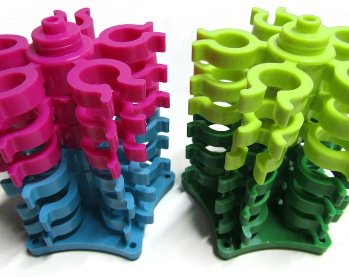 Bobbin Holder Tower, holds 30 Bobbins, Pink/blue or Green/Yellow