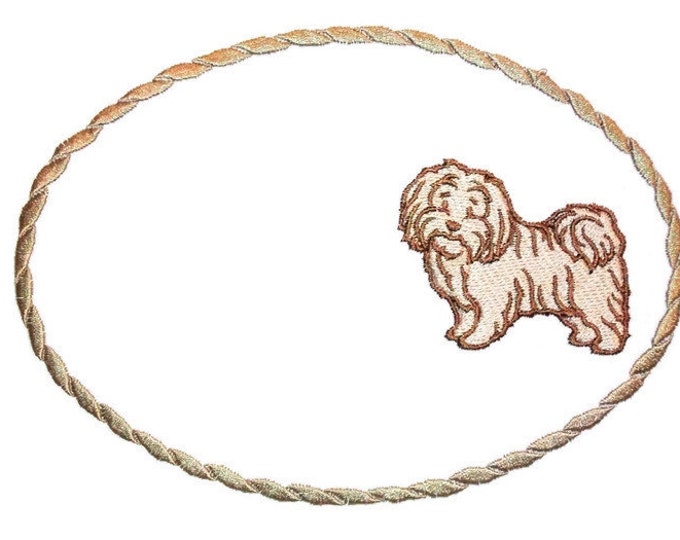 Havanese dog embroidered quilt label to customize with your personal message